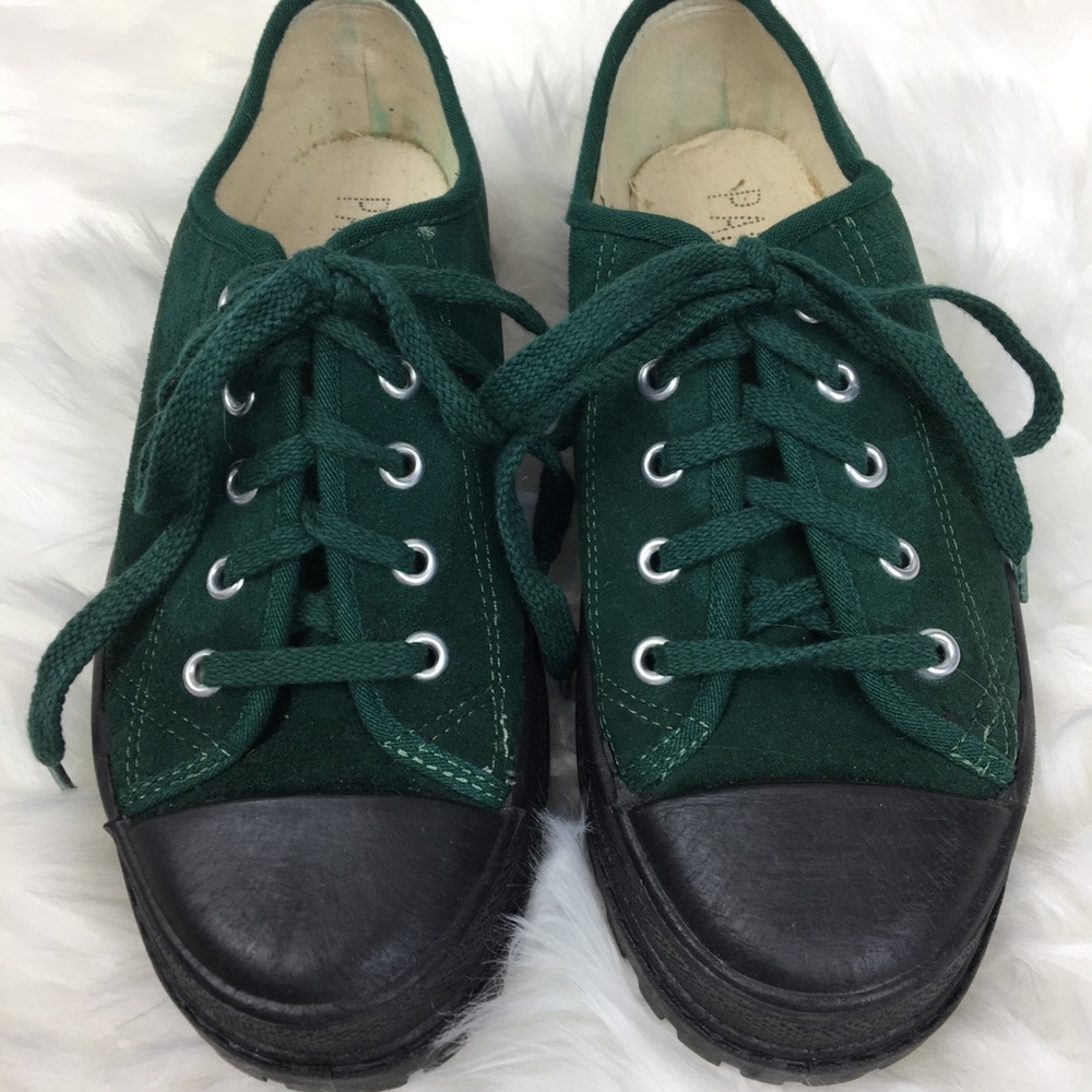 Passports green suede and black lace up sneakers - Picture 2 of 7